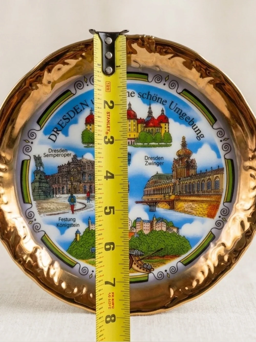 TITLE: Vintage Dresden Porcelain Souvenir Plate Schloß Moritzburg Germany 7